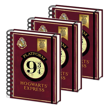 3PK Wizarding World Harry Potter Platform 9 3/4 A5 Wiro School Stationary Notebook