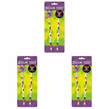 6pc Disney Lilo & Stitch Bright Pencils & Toppers Writing Stationery