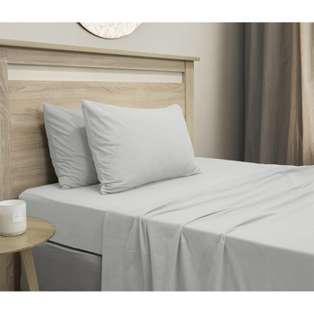 Ardor Boudior Queen Bed Micro Flannel Sheet Set Light Grey