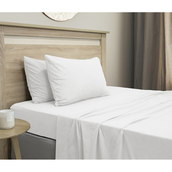 Ardor Boudior Mega King Bed Micro Flannel Sheet Set White