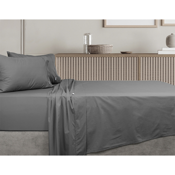 Algodon Queen Bed Fitted Sheet Set 300TC Cotton Charcoal