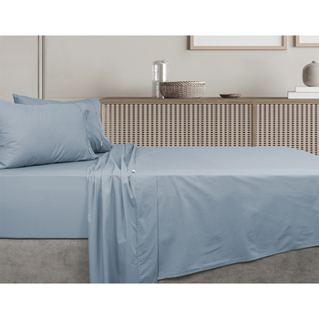 Algodon King Bed Fitted Sheet Set 300TC Cotton Faded Denim