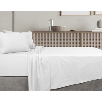 Algodon King Single Bed Fitted Sheet Set 300TC Cotton White