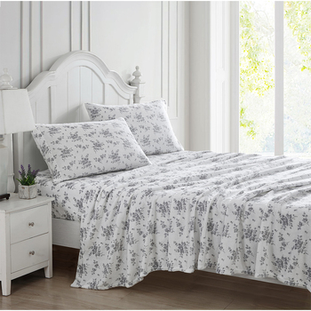 Ardor Double Bed Sylvia Mink Flannel Fleece Sheet Set Silver