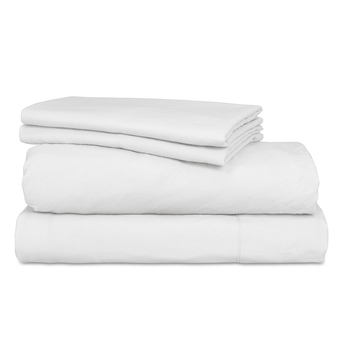 Ardor Boudoir Vintage Washed Queen Bed Fitted Sheet Set - White