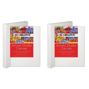 2PK Be Creative Thin Stretched 100% Cotton Art Canvas 457 x 610mm 18x24in