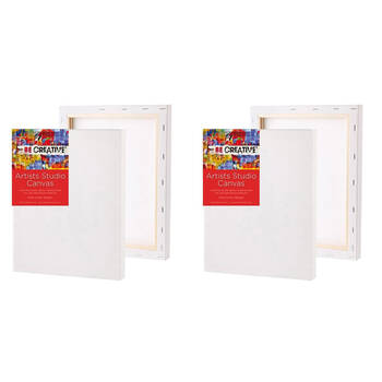 2PK Be Creative Thin Stretched 100% Cotton Art Paint Canvas Medium Grain A1