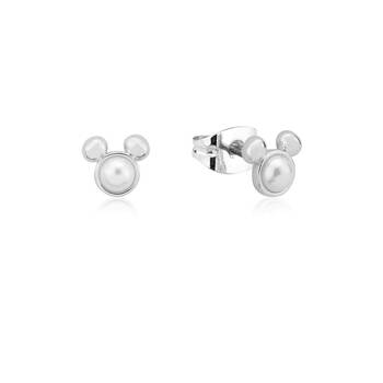 Couture Kingdom Disney Mickey Mouse Pearl Stud Earrings 9mm Silver