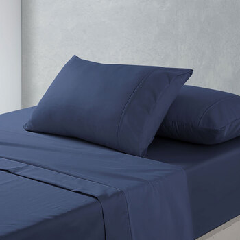 Jason Queen Bed 1500 Thread Count Cotton Rich Sheet Set - Blue