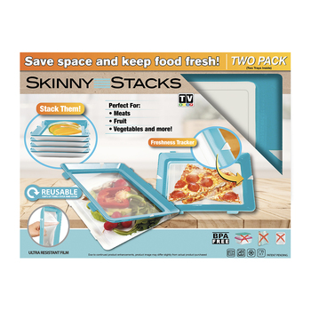 2pc Skinny Stacks Reusable Food Storage Trays