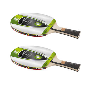 2PK Sunflex Atomic C15 Model Table Tennis Bat/Paddle for Youth 1mm Sponge Pips In