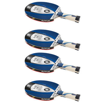 4PK Sunflex Excite C45 Table Tennis Bat/Paddle for Intermediate 2.2mm Sponge Pips In