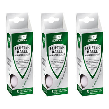 3x 3PK Sunflex Whisper Table Tennis Balls Silent Play PU Foam Gentle Bounce