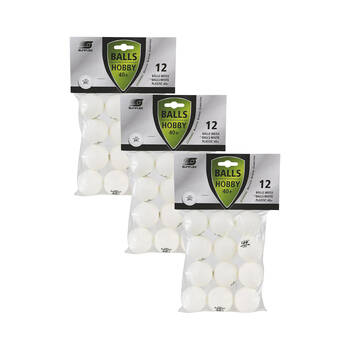 3x 12PK Sunflex Hobby Grade Plastic Table Tennis Balls 40+ Rated General Use White