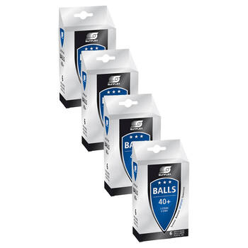 4x 6PK Sunflex 3 Star 40+ Rating Plastic Table Tennis Balls for Home/Office Play