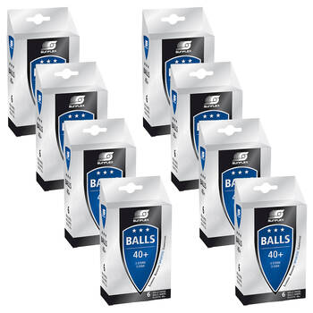 8x 6PK Sunflex 3 Star 40+ Rating Plastic Table Tennis Balls for Home/Office Play