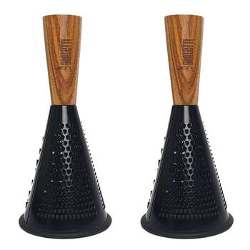 2PK St. Claire Stainless Steel Grater Silicone Non-slip Base 30cm Black