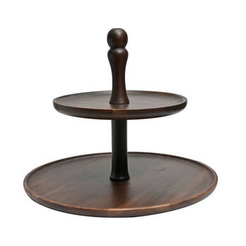 St. Claire Acacia 2 Tier Serving Tray Food Server Wooden 26/38cm
