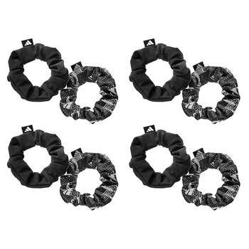 4x 2PK Adidas Hair Scrunchies Premium Hold & Comfort Everyday Activity Sport Black