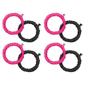 4x 2PK Adidas Premium Thin Hair Scrunchies Everyday Activity & Sport Black/Pink