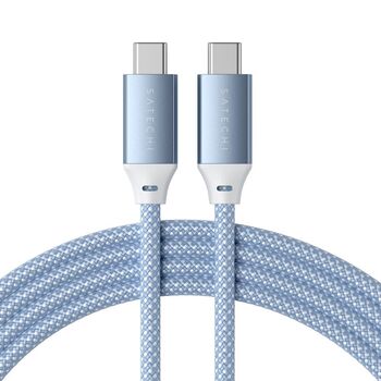 Satechi 2m Male USB-C to Type C 100W Charging Cable - Blue