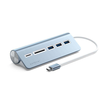 Satechi USB-C Aluminium USB Hub & Card Reader Blue