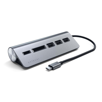 Satechi USB-C Aluminium USB Hub & Card Reader Space Grey