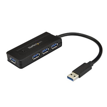 4 Port USB 3.0 Hub - Mini Hub w/ Charge Port - Power Adapter