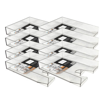 8PK Kemasi Clear Study Desk Top Paper Holder Storage Tray