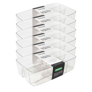 6PK Kemasi Clear Desk Stationery Organiser 7 Compartments