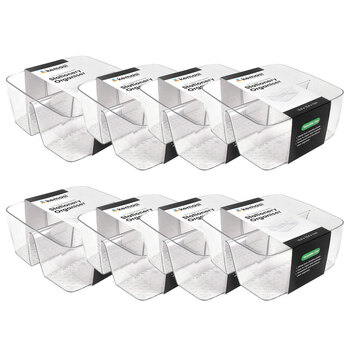 8PK Kemasi Clear Desk Stationery Organiser 3 Compartments