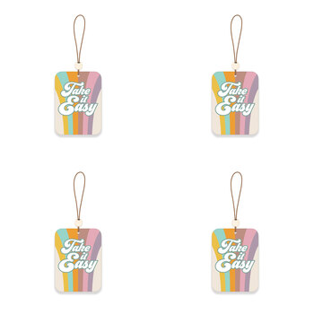4x 2pc Studio Oh Hanging Car Air Freshener - Take It Easy