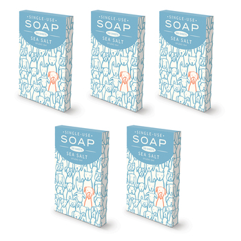 5x 100pc Studio Oh Single Use Soap Sheet 8.2cm - Puppy Pile/Sea Salt