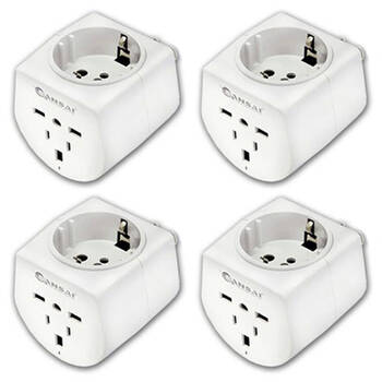 4x Universal Travel Power Adapter UK/USA/Europe to AU/NZ Plug