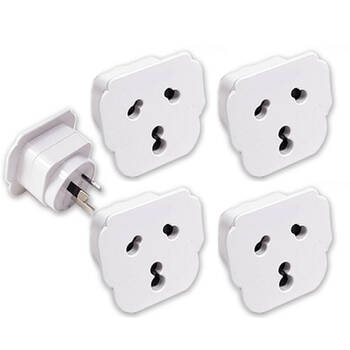 4x  Travel Power Adapter India/South Africa Sockets to AU/NZ Plug