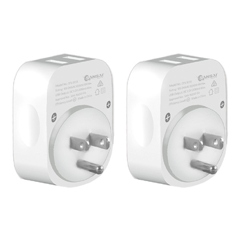 2PK Sansai Travel Adaptor w/ 2 x USB Ports - AU/USA Region