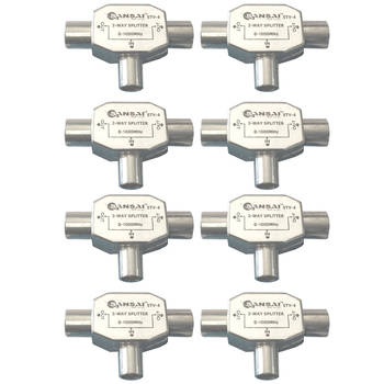 8x PAL/TV/FM Radio 2 Way Antenna Splitter Coax Adapter