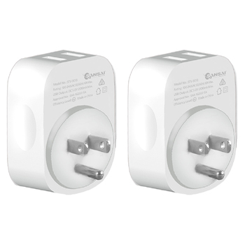 2PK Sansai Travel Adaptor w/ USB-C And USB-A Port - AU/USA Region