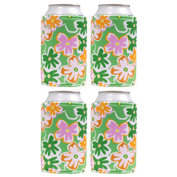 4PK Splosh Summer Pop Neoprene Insulated Stubby Holder Drink Cooler 12cm Green