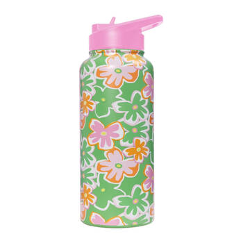 Splosh Summer Pop 950ml Insulated Double Walled Drink Bottle 9x25cm Green