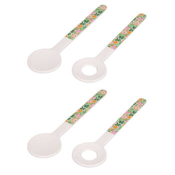 2x 2pc Splosh Summer Pop Bamboo Melamine Salad Servers 28cm Spoon/Fork Green