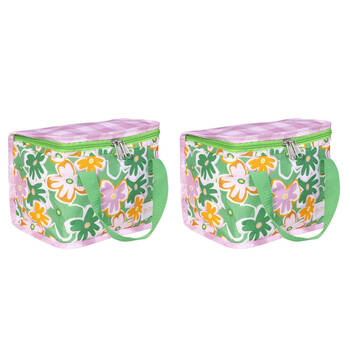 2PK Splosh Summer Pop Insulated Soft Lunch Tote Bag Storage 24x17cm Green