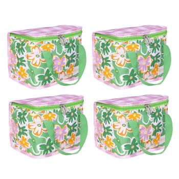 4PK Splosh Summer Pop Insulated Soft Lunch Tote Bag Storage 24x17cm Green