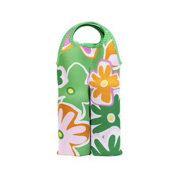 Splosh Summer Pop Neoprene Insulated Wine Cooler Bottle Holder 9x34cm Green