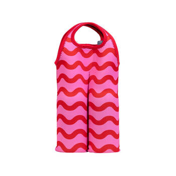Splosh Summer Waves Neoprene Insulated Wine Cooler Bottle Holder 34cm Pink