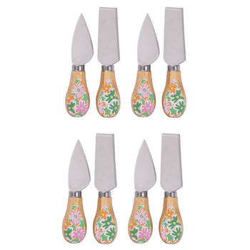 4x 2pc Splosh Summer Pop Bamboo Stainless Steel Cheese Knife Set Green