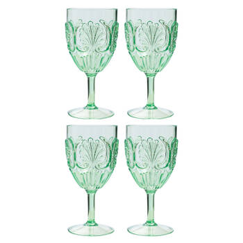 2x 2pc Splosh Summer Pop Outdoor Acrylic Wine Glass Set 390ml/19cm Green