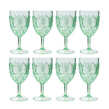 4x 2pc Splosh Summer Pop Outdoor Acrylic Wine Glass Set 390ml/19cm Green