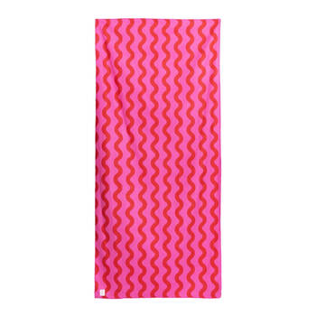 Splosh Summer Waves Sand Free Quick Dry Beach Towel Rectangle 180x80cm Pink