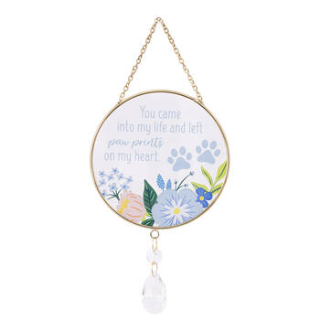 Splosh Paw Prints Glass/Metal Suncatcher Hanging Home Decor 12x26cm